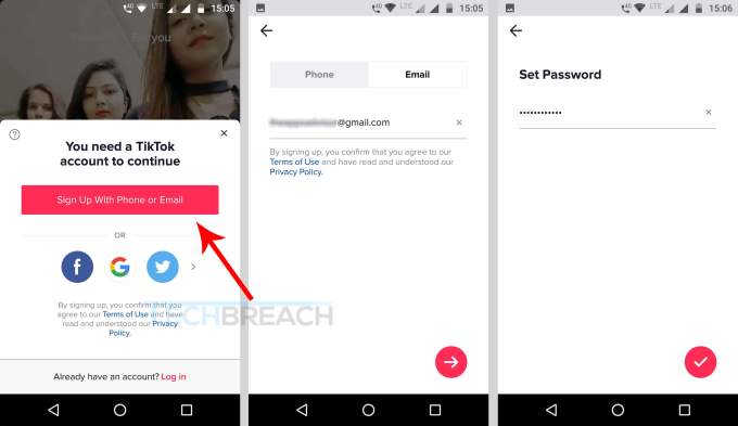 tik tok create account steps