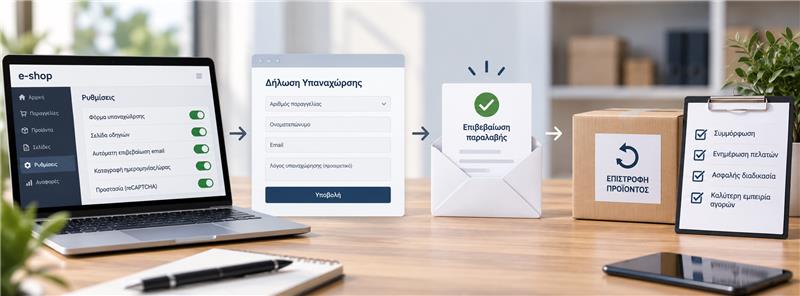 Βήματα προσαρμογής e-shop στην ηλεκτρονική διαδικασία υπαναχώρησης